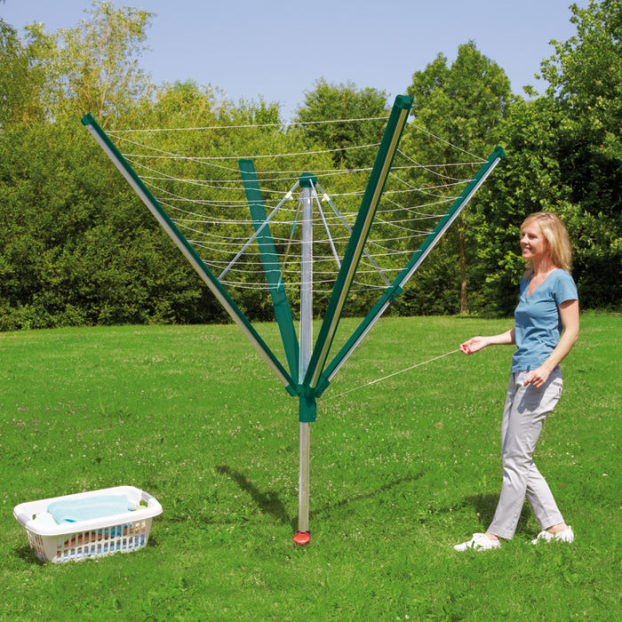 Leifheit Linomatic 500 Deluxe Droogmolen 50 m + Bodemhuls