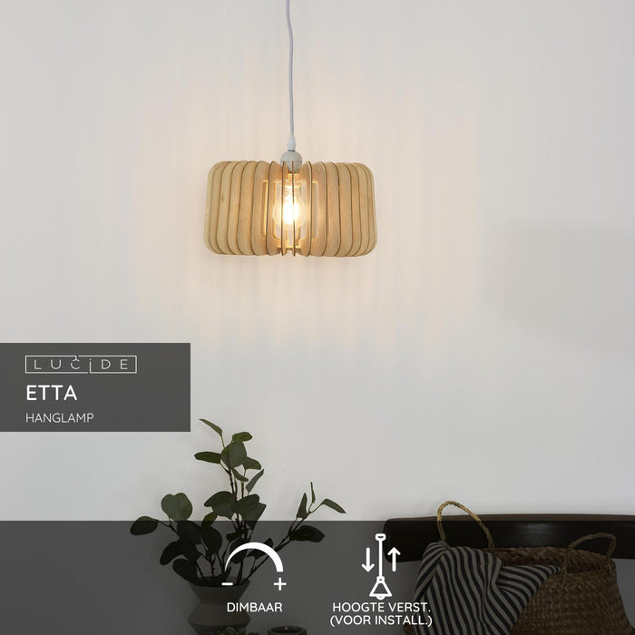 Lucide ETTA Hanglamp - Naturel