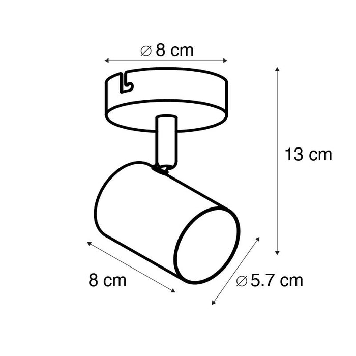 QAZQA Moderne plafondspot wit kantelbaar - Jeana