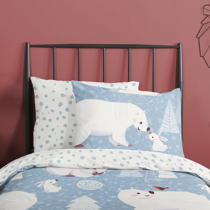 Good Morning Northpole Kinder Dekbedovertrek 140 x 220 cm - Blauw