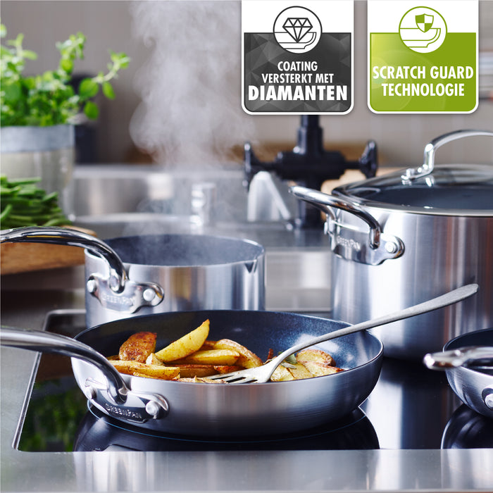 GreenPan Barcelona Evershine Sauspan Ø 16 cm - Zilver