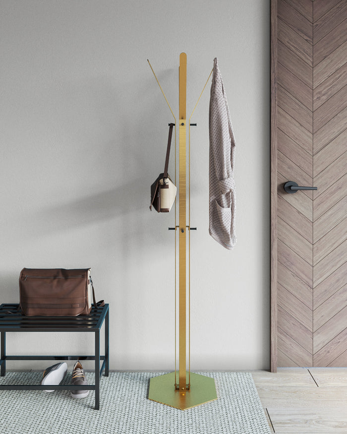 Gorillz Stack - Kapstok Staand - Industrieel design - Goud