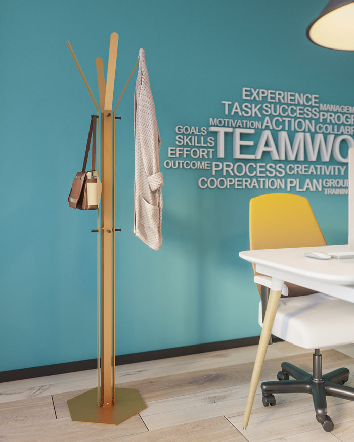 Gorillz Stack - Kapstok Staand - Industrieel design - Goud