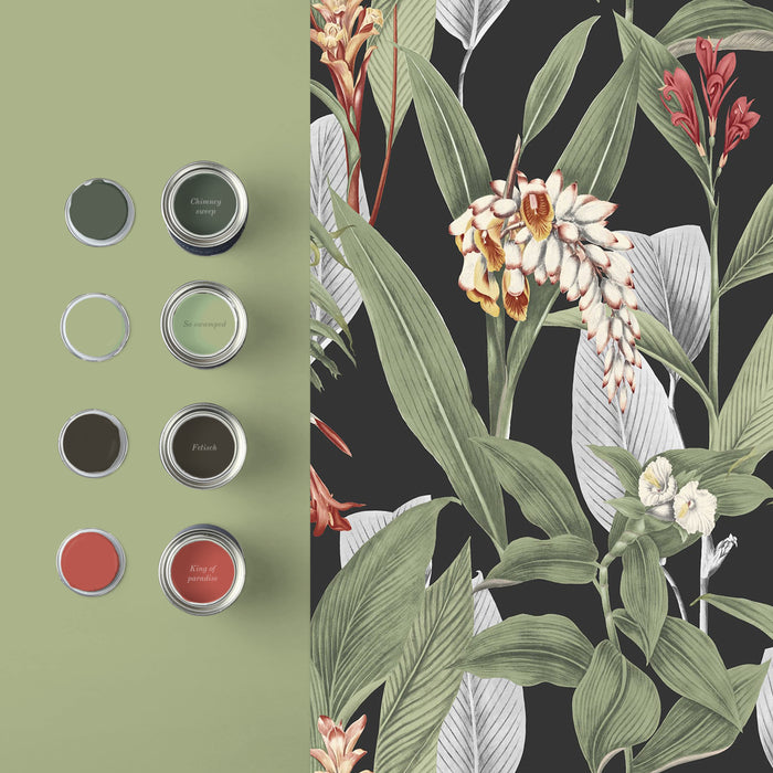 Graham & Brown - Vliesbehang - Botanical Black - 10mx52cm