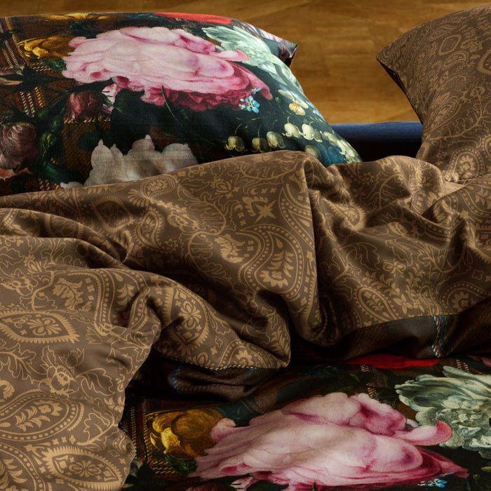 Essenza Beautiful Bouquet Dekbedovertrek 200 x 220 cm - Bruin