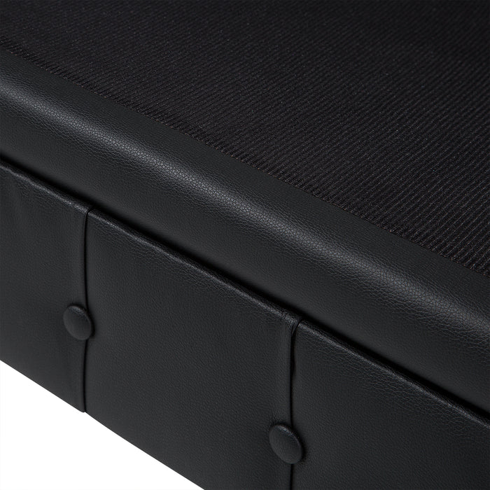 Beliani - CHESTERFIELD L - Chesterfield bank - Zwart - Kunstleer