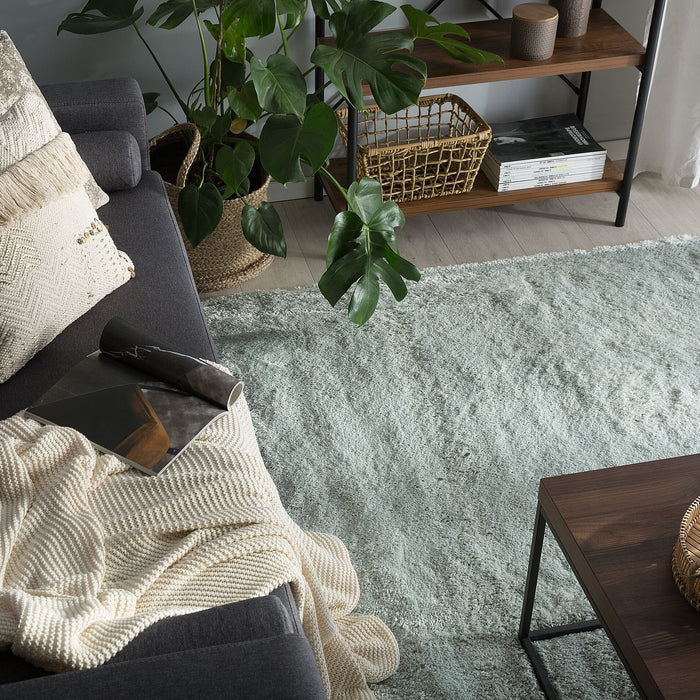 Beliani-EVREN -Shaggy vloerkleed-Mintgroen-200 x 200 cm-Polyester