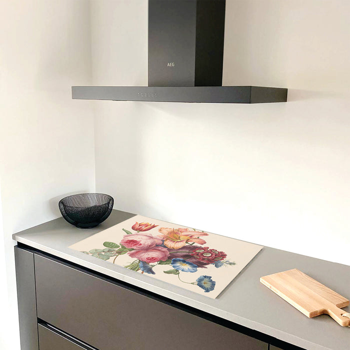 Inductie Beschermer - Exclusief - Boeket Roze Print - 76x51,5cm