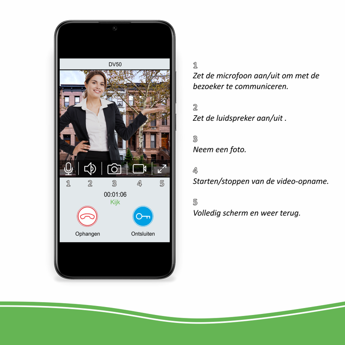 ELRO DV50 IP Wifi Deur Intercom - met 2x 7 inch kleurenscherm met App