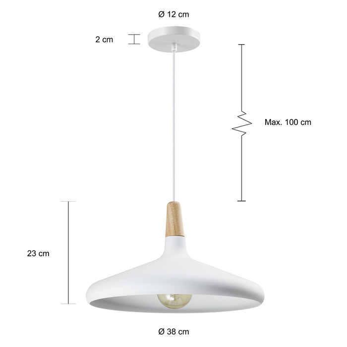 QUVIO Hanglamp rond wit - QUV5132L-WHITE