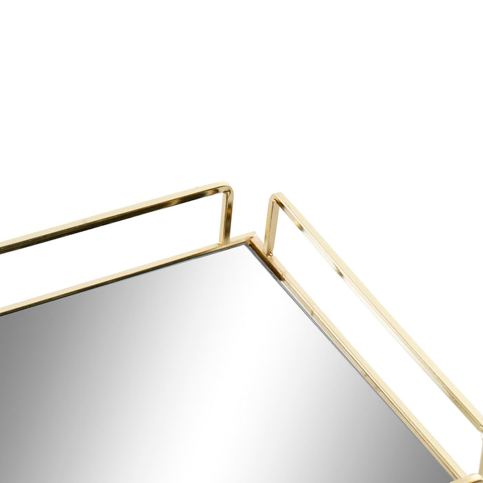 Mirror Tray Elegance Rechthoek - Metalen spiegel dienblad - Goud - L30