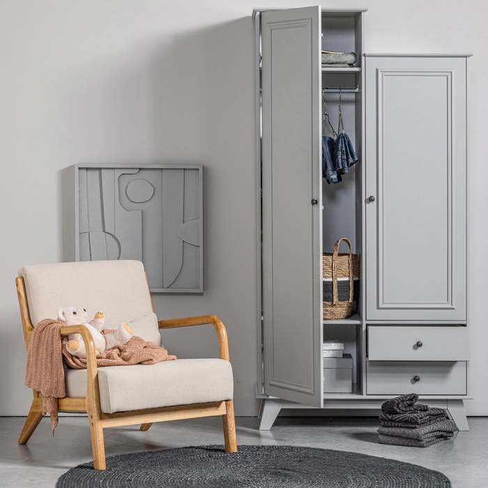 WOOOD Lily Garderobekast - Grenen - Clay - 190x98x41