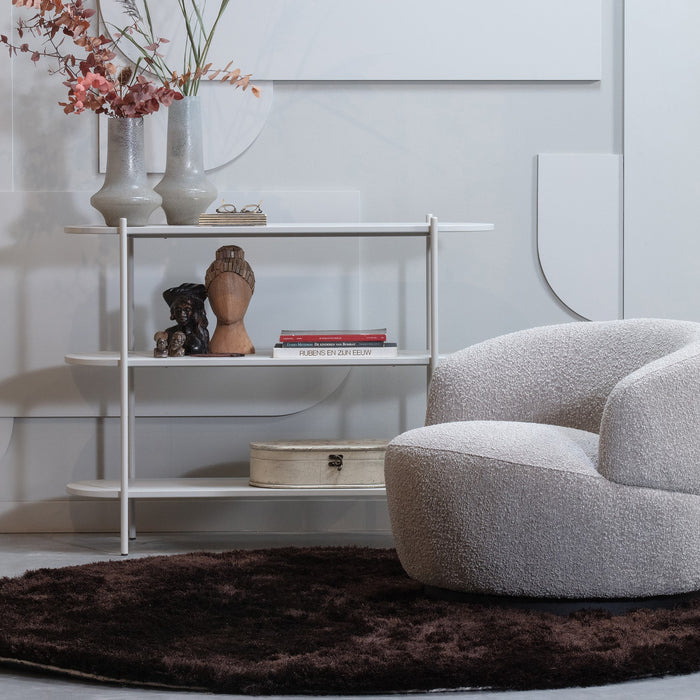 WOOOD Woolly Draaifauteuil - Naturel Bouclé
