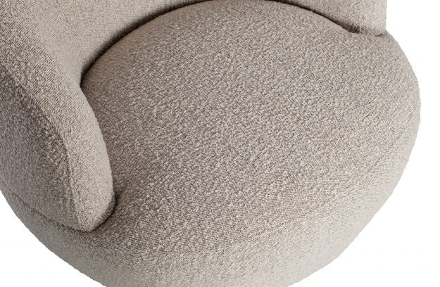 WOOOD Woolly Draaifauteuil - Naturel Bouclé