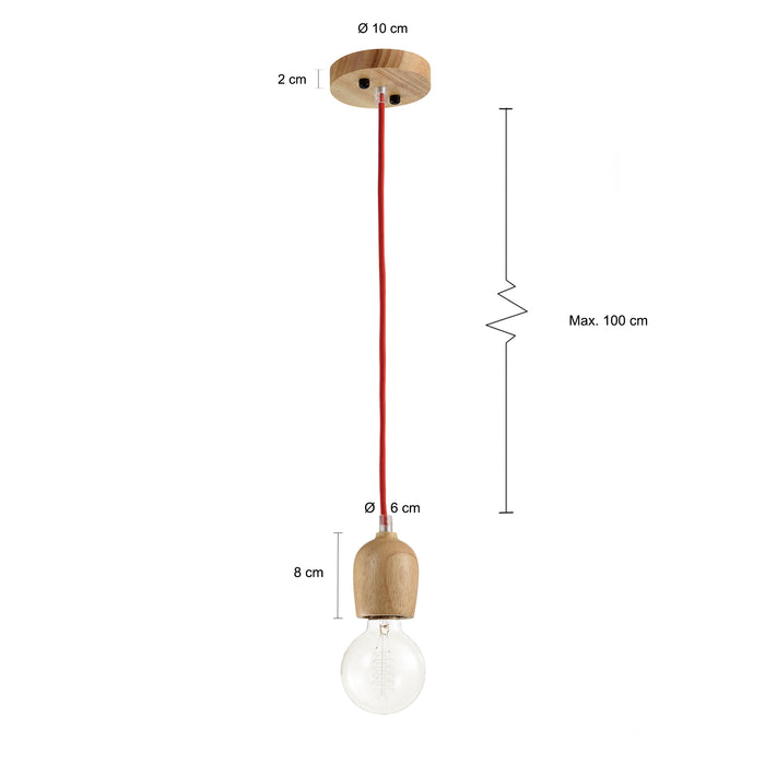 QUVIO Hanglamp hout - QUV5043L-WOOD