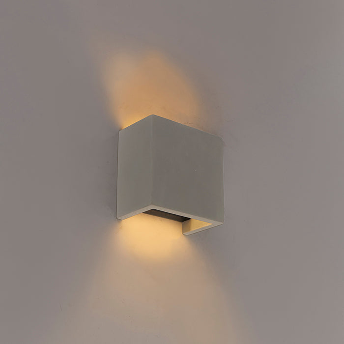 QAZQA Industriële wandlamp beton met lichteffect - Meave