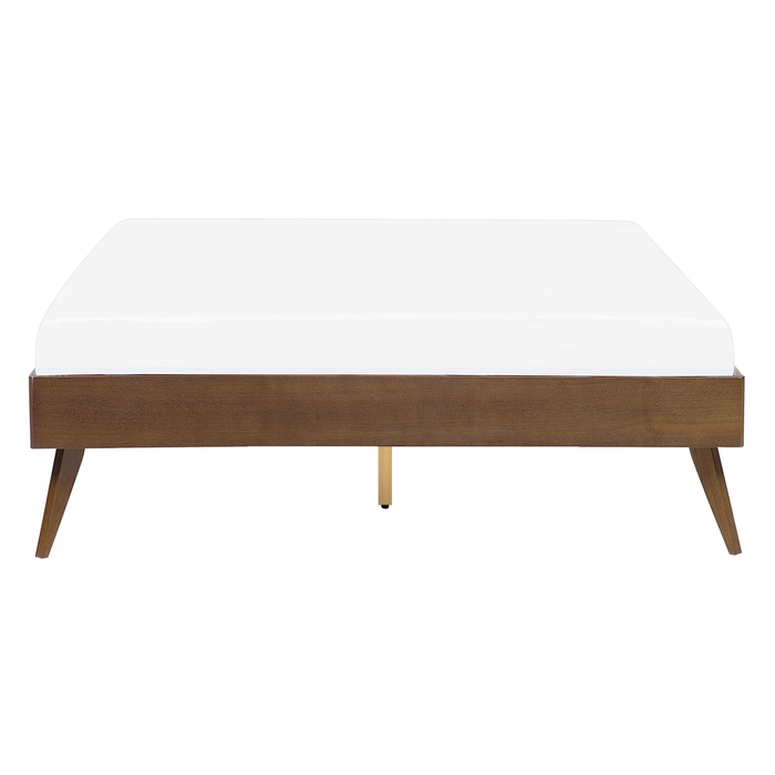 Beliani-BERRIC -Tweepersoonsbed-Donkere houtkleur-140 x 200 cm-MDF
