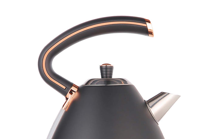 Buccan - Retro Waterkoker - Pyramid - Zwart Rose - Met thermometer