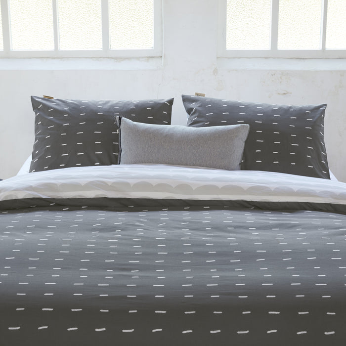 Walra More Dashes Dekbedovertrek 140 x 220/240 cm - Off black