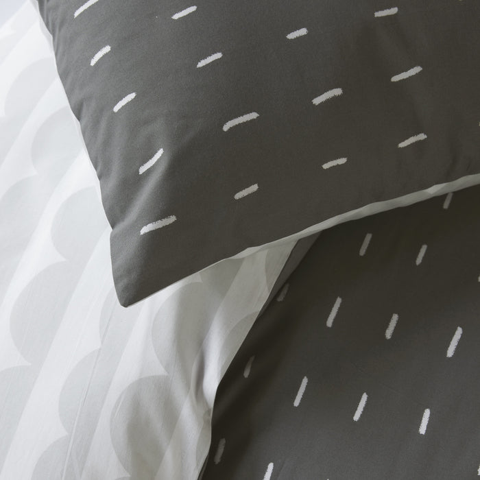 Walra More Dashes Dekbedovertrek 140 x 220/240 cm - Off black