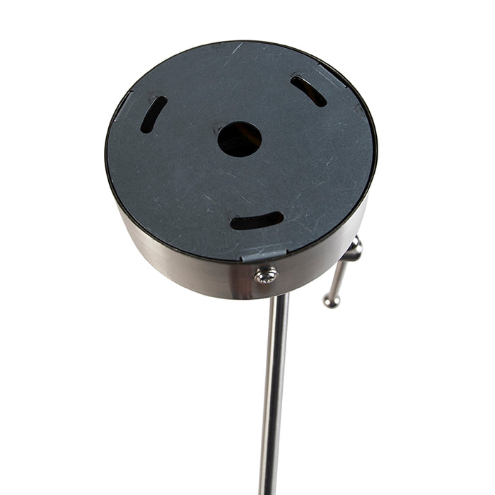 QAZQA Hanglamp staal met linnen kap taupe 35 cm - Blitz