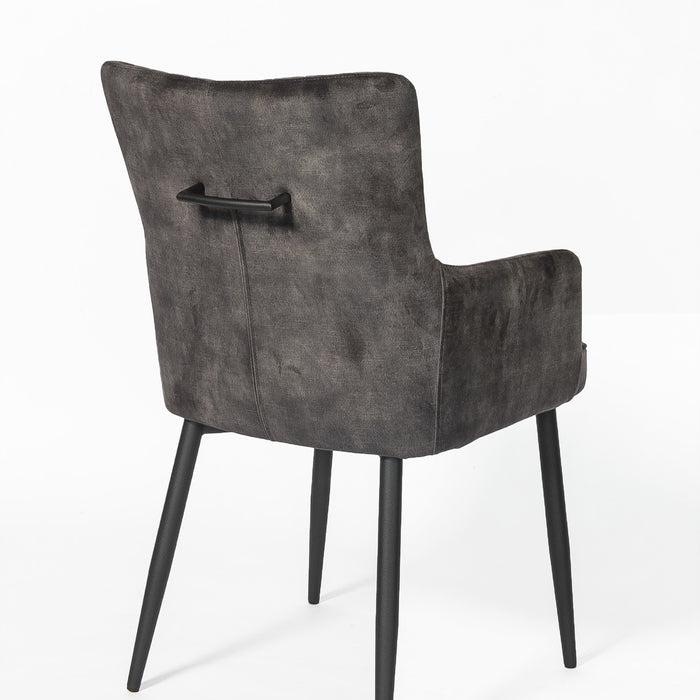 Duverger® Stripes Velvet - Eetkamerstoelen - set van 2 - armleuningen