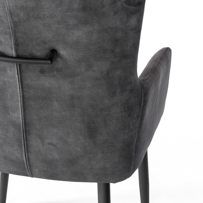 Duverger® Stripes Velvet - Eetkamerstoelen - set van 2 - armleuningen