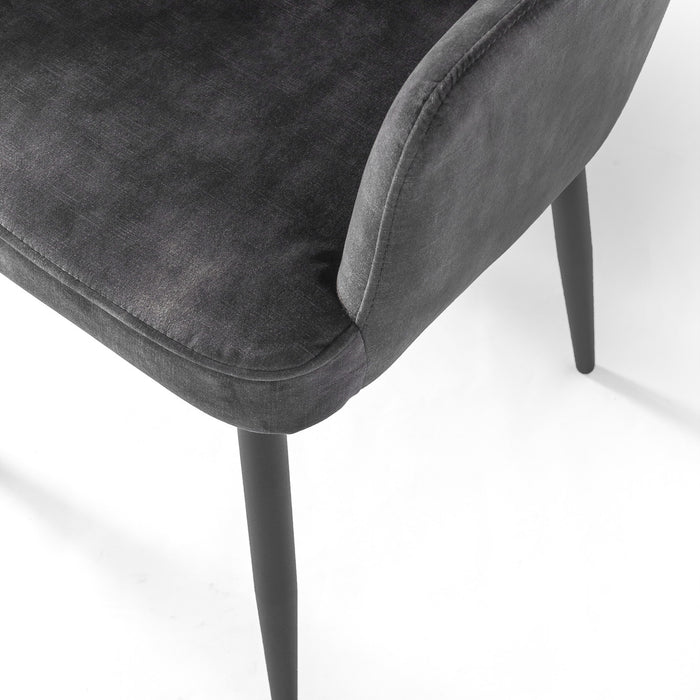 Duverger® Stripes Velvet - Eetkamerstoelen - set van 2 - armleuningen