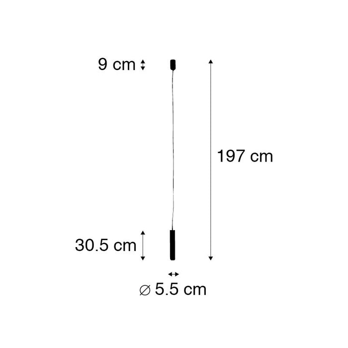 QAZQA Smart design hanglamp zwart incl. wifi GU10 lichtbron - Tuba