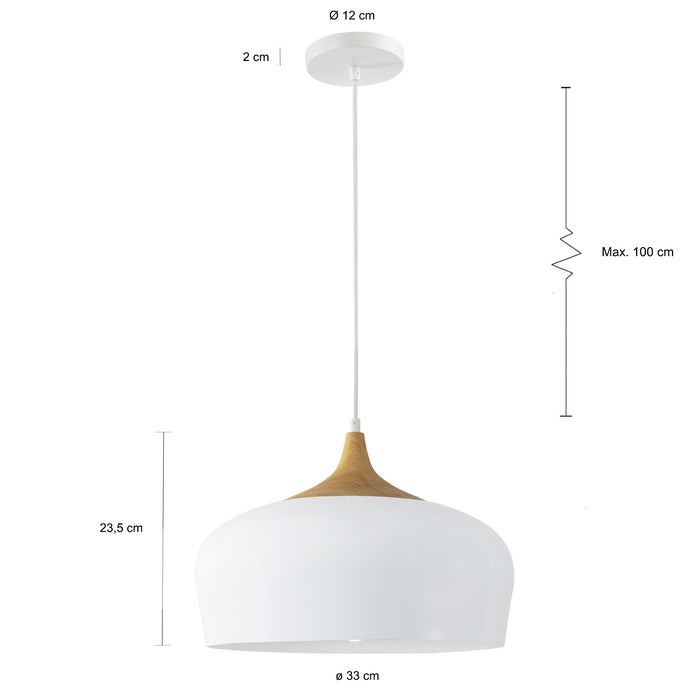 QUVIO Hanglamp rond wit - QUV5064L-WHITE