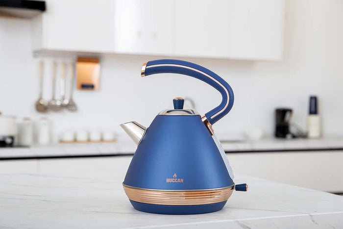 Buccan - Retro Waterkoker - Pyramid - Blauw Rose