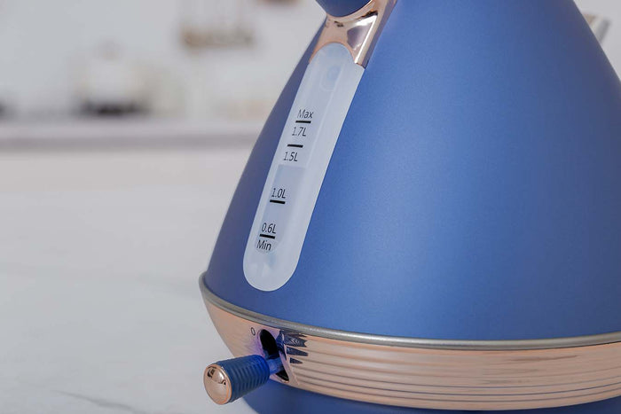 Buccan - Retro Waterkoker - Pyramid - Blauw Rose