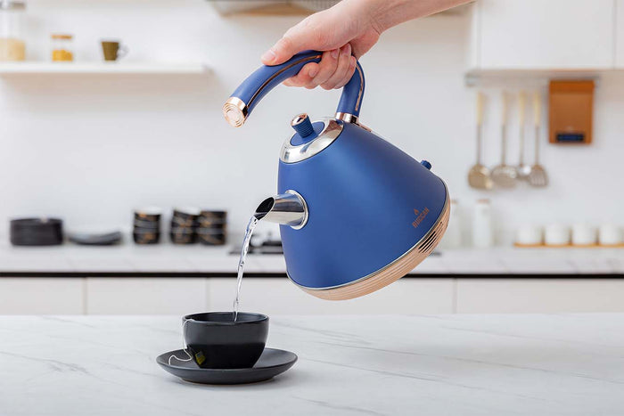 Buccan - Retro Waterkoker - Pyramid - Blauw Rose