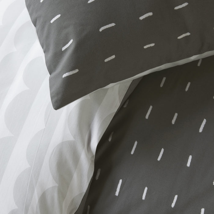 Walra More Dashes Dekbedovertrek 200 x 220/240 cm - Off black