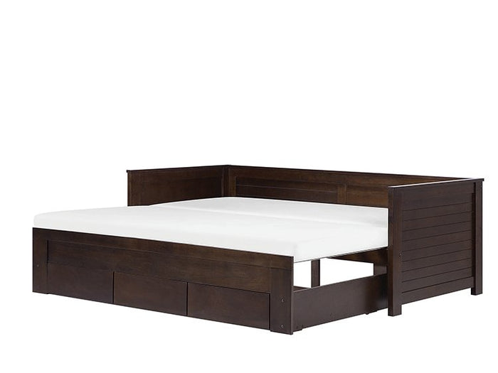 Beliani-CAHORS-Onderschuifbed-Donkerbruin-90 x 200 cm-Rubberhout