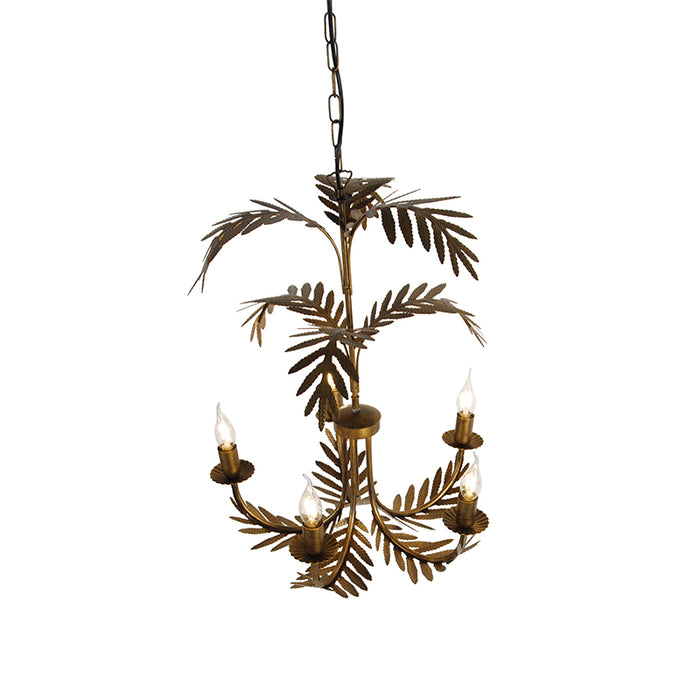 QAZQA Vintage kroonluchter goud 5-lichts - Botanica