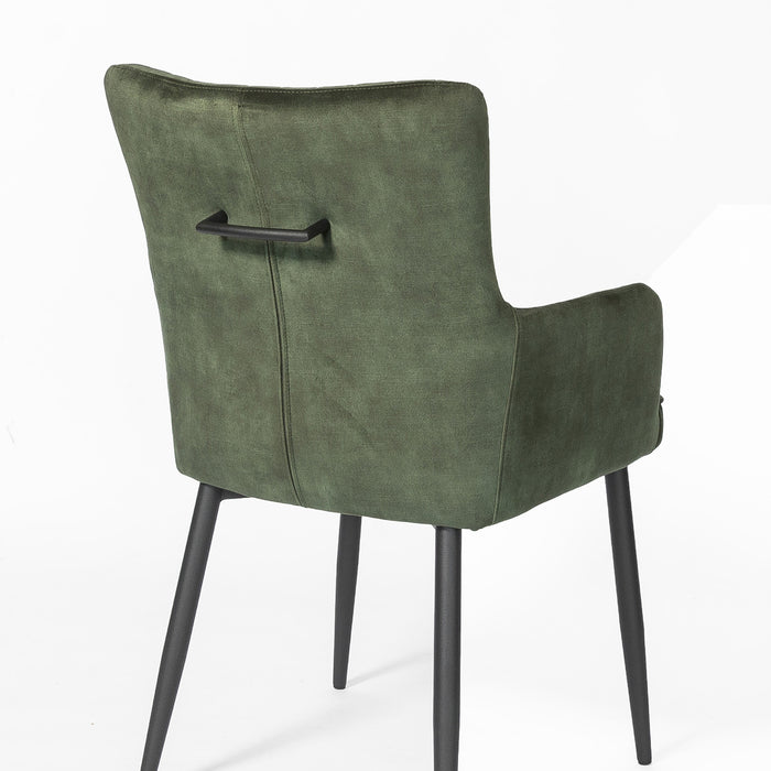 Duverger® Stripes Velvet - Eetkamerstoelen - set van 2 - armleuningen