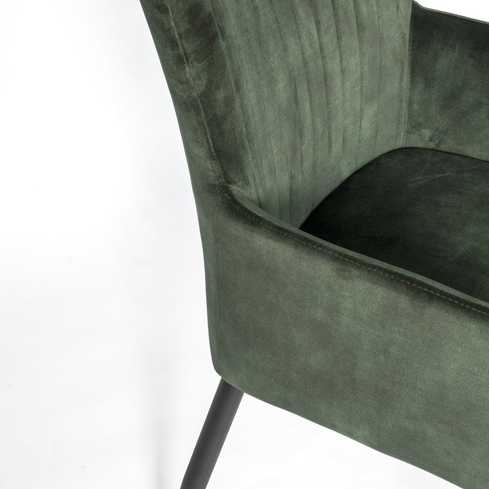 Duverger® Stripes Velvet - Eetkamerstoelen - set van 2 - armleuningen