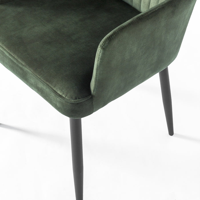 Duverger® Stripes Velvet - Eetkamerstoelen - set van 2 - armleuningen