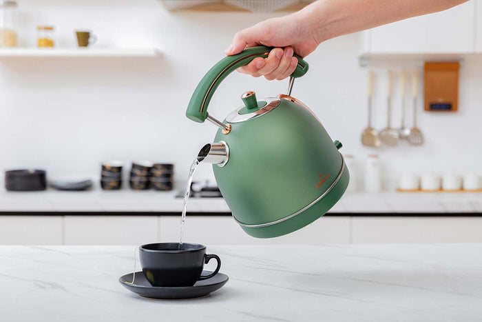 Buccan - Retro Waterkoker - Dome - Groen Rose