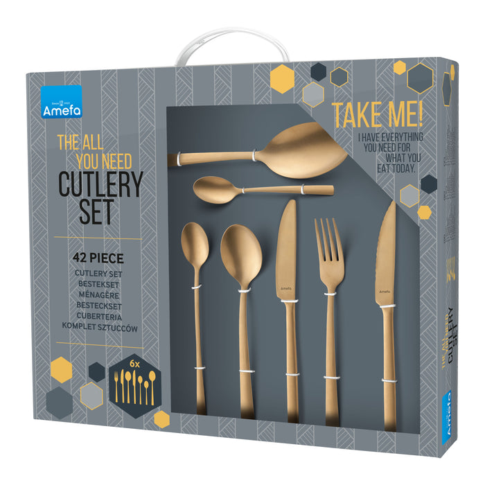 Amefa Manille All You Need Bestekset 42-delig - Goud