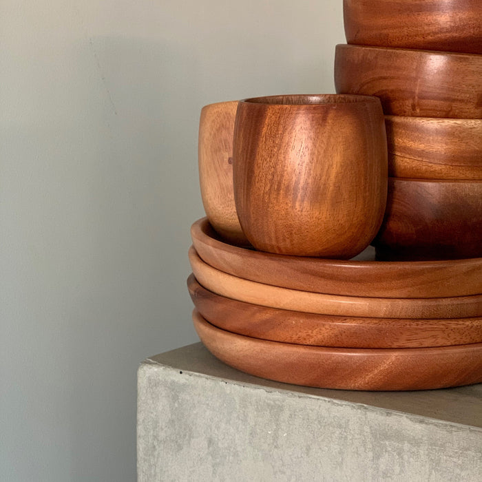 Khaya houten theekopjes - Japanse stijl - set van 2