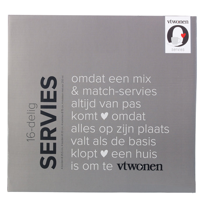 vtwonen Basis Serviesset 16-delig
