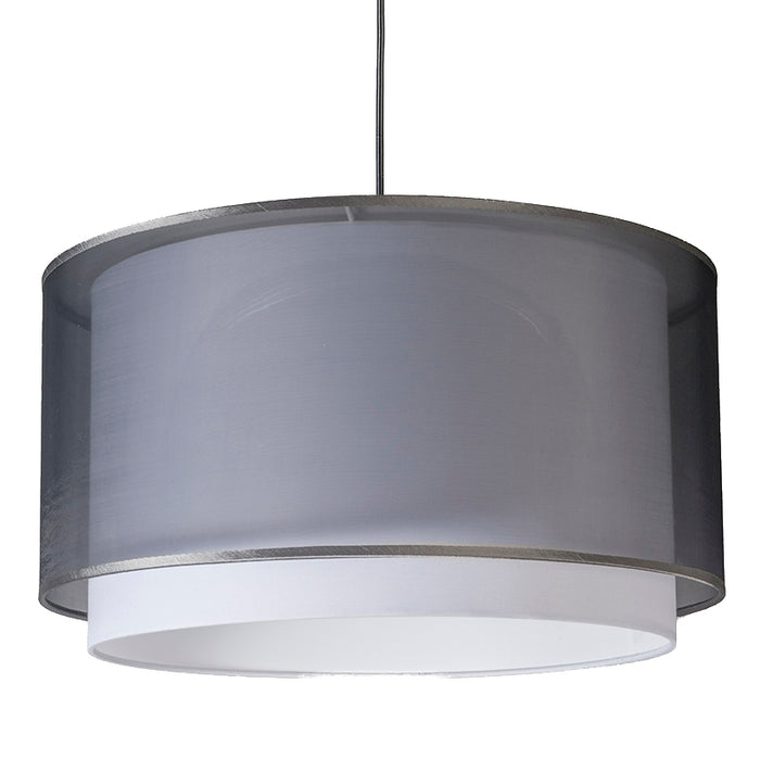 QAZQA Moderne hanglamp met kap zwart|wit 47|25 - Duo