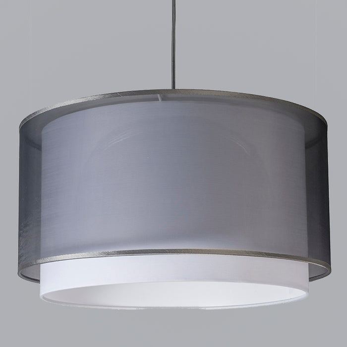 QAZQA Moderne hanglamp met kap zwart|wit 47|25 - Duo