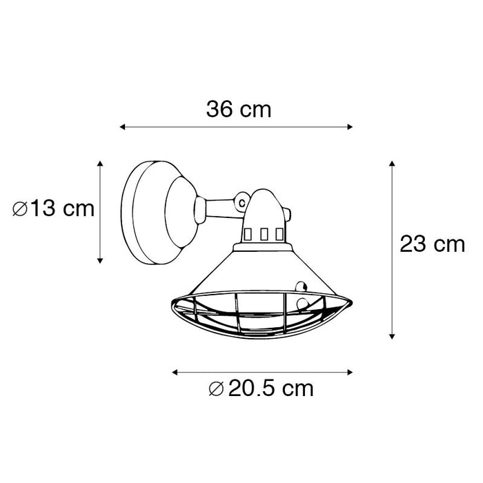 QAZQA Vintage wand- en plafondlamp bruin kantelbaar - Barrack