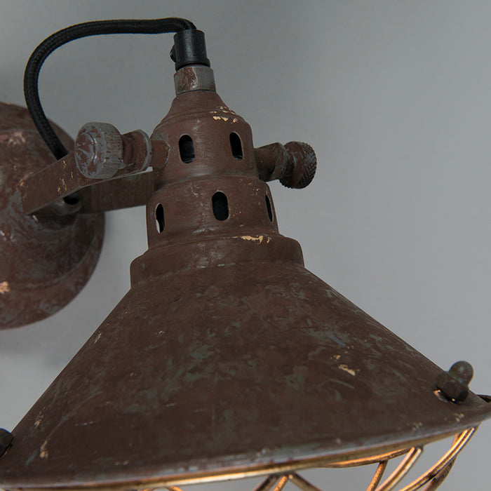 QAZQA Vintage wand- en plafondlamp bruin kantelbaar - Barrack