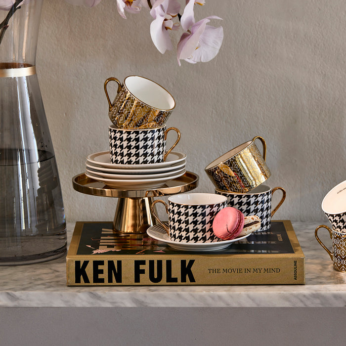 Rivièra Maison - Elegante Gouden Aluminium Taartplateau van 8 cm Hoog