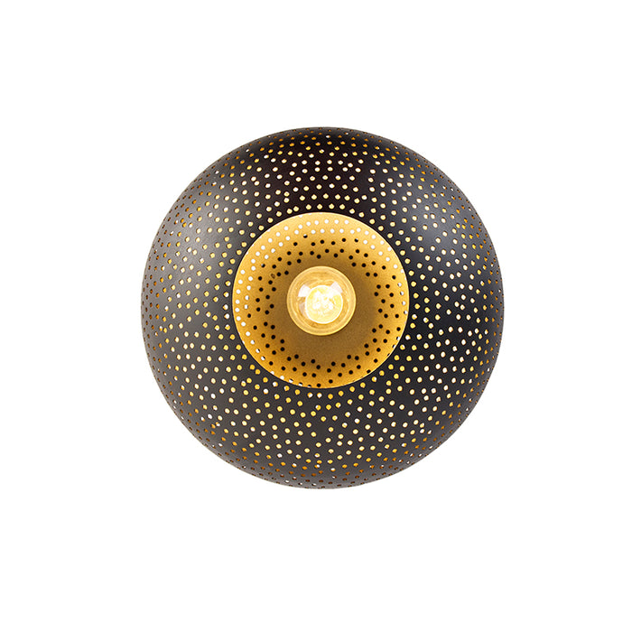 QAZQA Oosterse plafondlamp zwart met goud 25 cm - Radiance