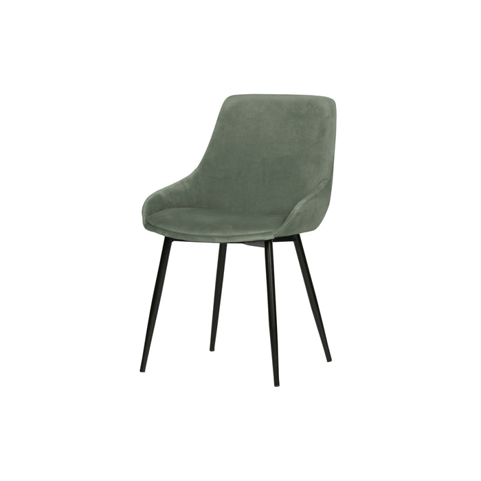 WOOOD Selin Eetkamerstoel - Fluweel - Bleekgroen - Set van 2